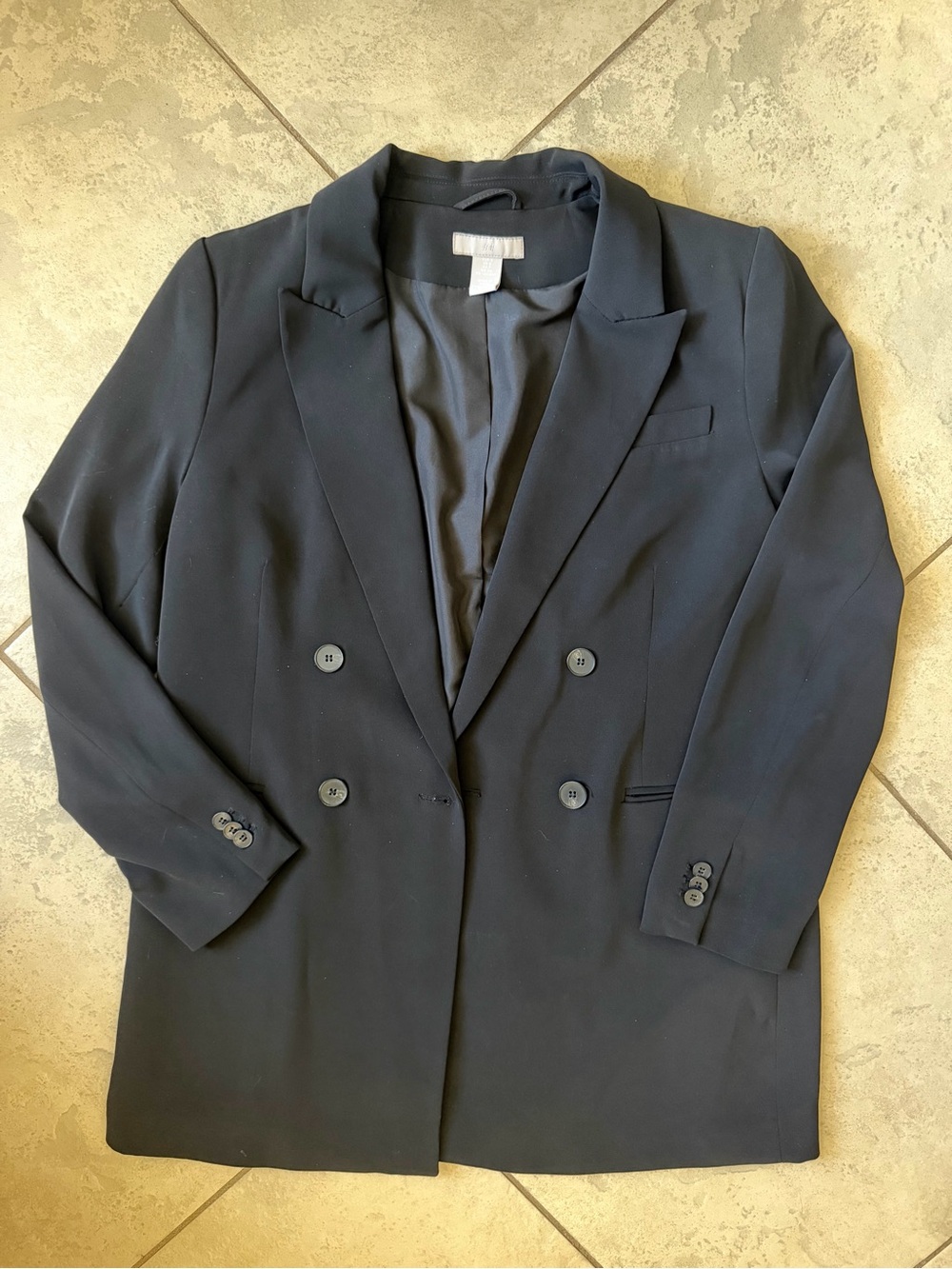 H&M Black Double-Breasted Blazer